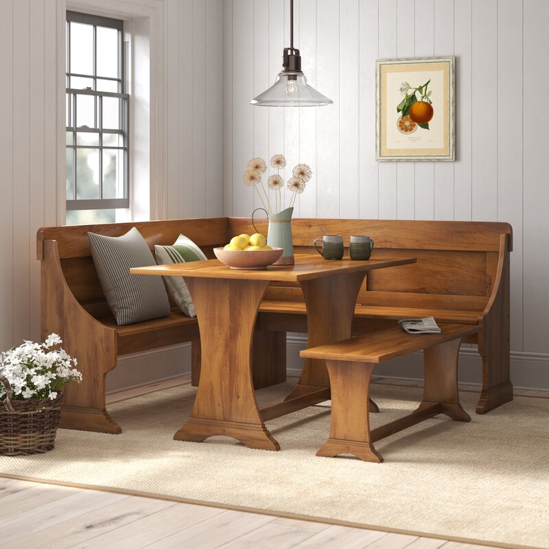 Rockport 3 - Piece Solid Wood Breakfast Nook Dining Set & Reviews
